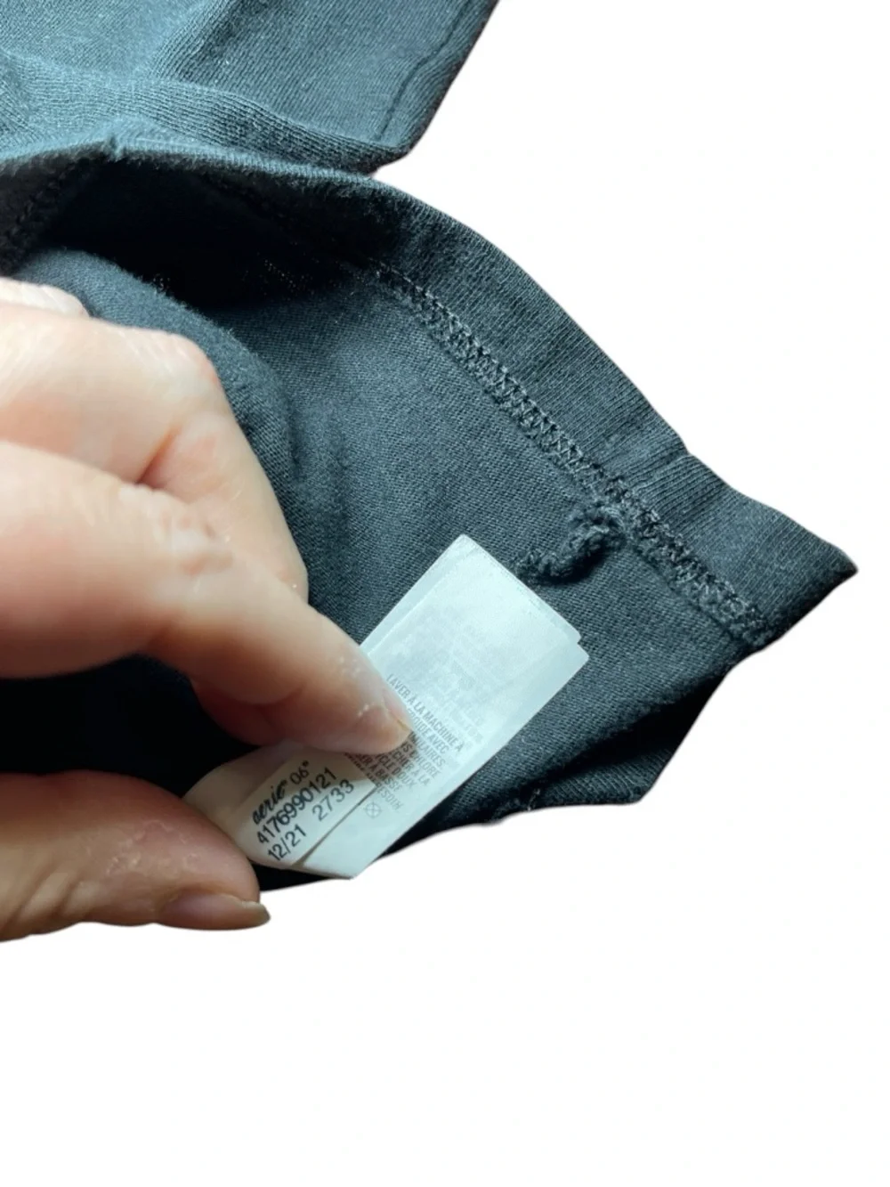 Aerie Black Cotton Cozy Women’s Crewneck Oversized Boyfriend T-Shirt Size Large - Picture 9 of 10